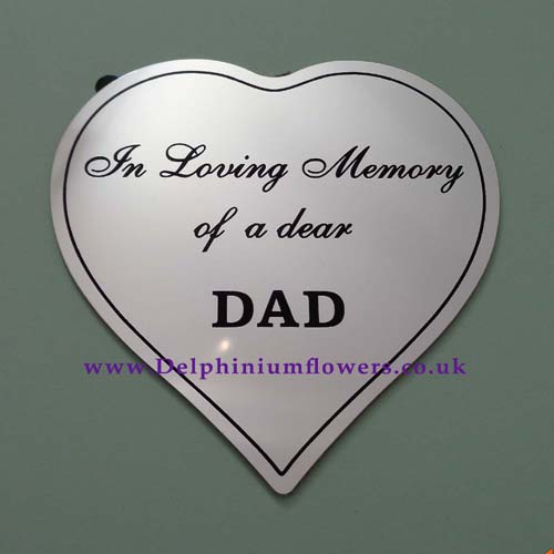 Silver Heart Memorial Plaque - DAD - Click Image to Close